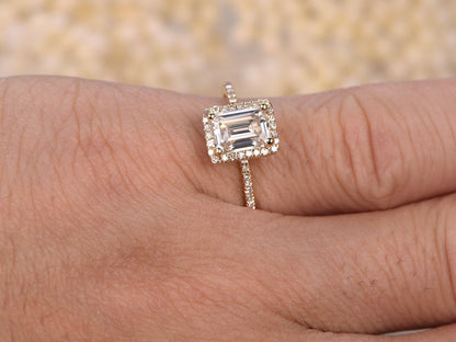 6x8mm-emerald-cut-moissanite-engagement-ring-14k-yellow-gold-diamond-halo-ring-ball-prong-set