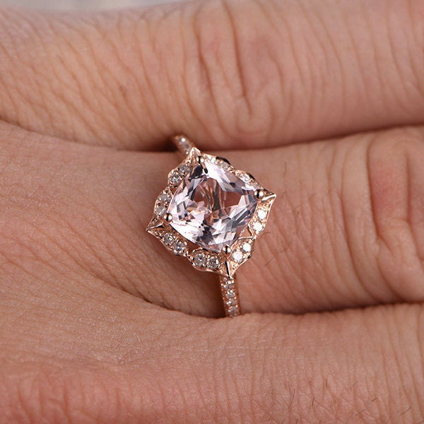 8mm-cushion-cut-morganite-engagement-ring-14k-rose-gold-diamond-floral-halo-diamond-half-eternity