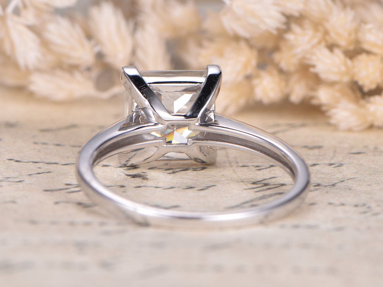 9mm-princess-cut-moissanite-engagement-ring-solid-14k-white-gold-solitaire-plain-band