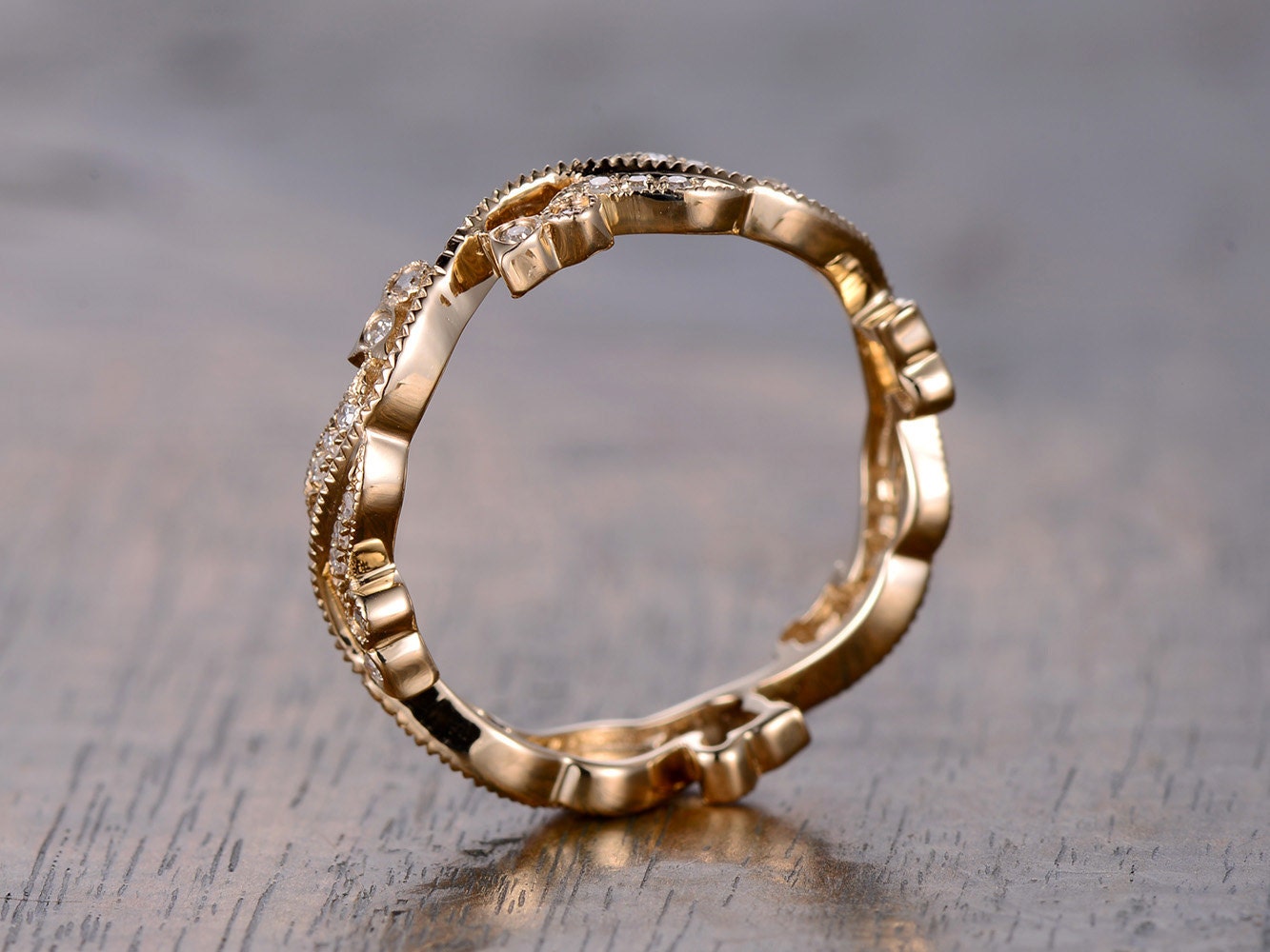 antique-diamond-wedding-band-milgrain-art-nouveau-14k-yellow-gold-flower-wedding-ring