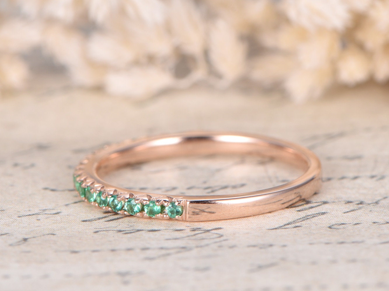 emerald-wedding-band-14k-rose-gold-half-eternity-band-thin-design