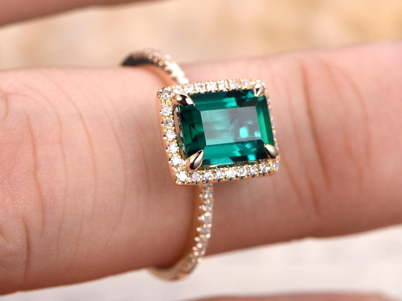 6x8mm-emerald-cut-emerald-engagement-ring-14k-yellow-gold-may-birthstone-diamond-halo-half-eternity