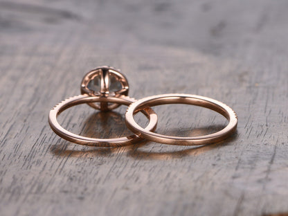 7mm-round-cut-aquamarine-engagement-ring-set-2pcs-14k-rose-gold-diamond-halo-half-eternity-thin-matching-band