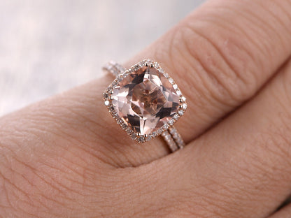 9mm-cushion-pink-morganite-ring-set-2pcs-14k-rose-gold-morganite-engagement-ring-diamond-bridal-ring-set-morganite-ring