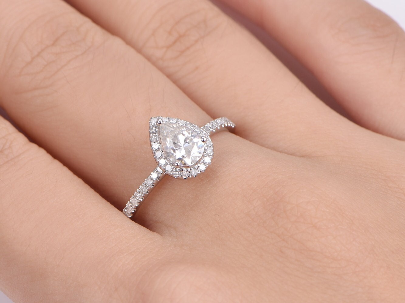 5x7mm-pear-cut-moissanite-engagement-ring-14k-white-gold-diamond-halo-half-eternity