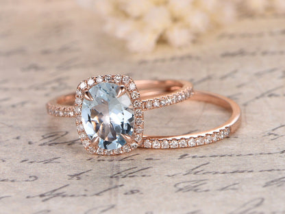 7x9mm-oval-cut-aquamarine-engagement-ring-set-2pcs-14k-rose-gold-diamond-cushion-halo-half-eternity