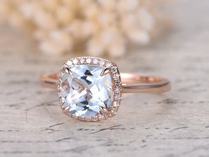 8mm-cushion-cut-aquamarine-engagement-ring-14k-rose-gold-diamond-halo-plain-band-design-march-birthstone
