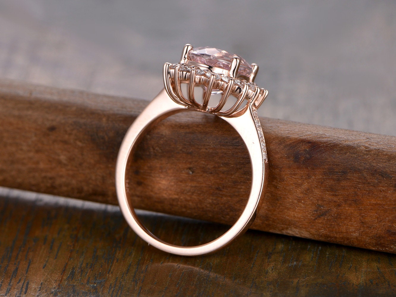 7x9mm-oval-cut-morganite-engagement-ring-14k-rose-gold-halo-diamond-band-floral-design