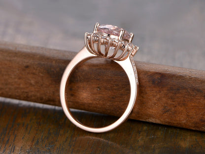 7x9mm-oval-cut-morganite-engagement-ring-14k-rose-gold-halo-diamond-band-floral-design