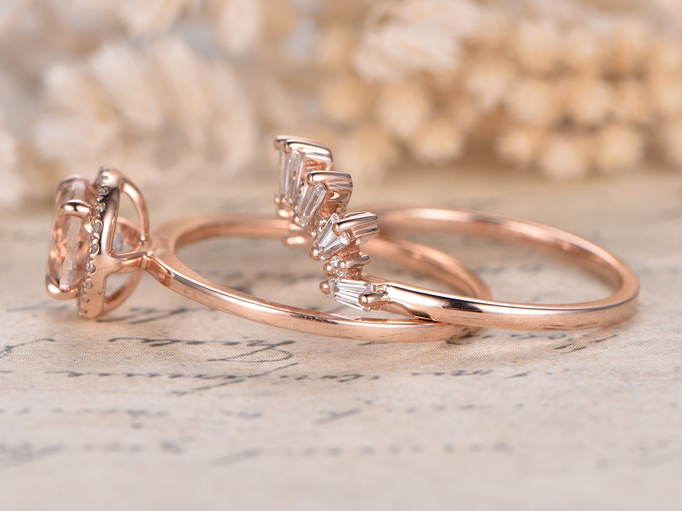 7mm-round-cut-morganite-engagement-set-2pcs-14k-rose-gold-diamond-halo-diamond-crown-band