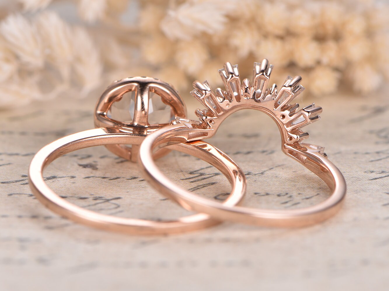7mm-round-cut-morganite-engagement-set-2pcs-14k-rose-gold-diamond-halo-diamond-crown-band