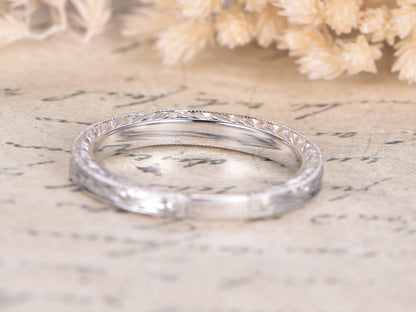 wedding-band-14k-white-gold-art-nouveau-leaf-engraving