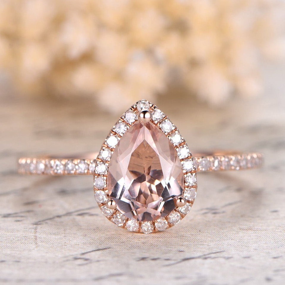 6x8mm-pear-cut-morganite-engagement-ring-14k-rose-gold-pave-diamond-band-halo-design