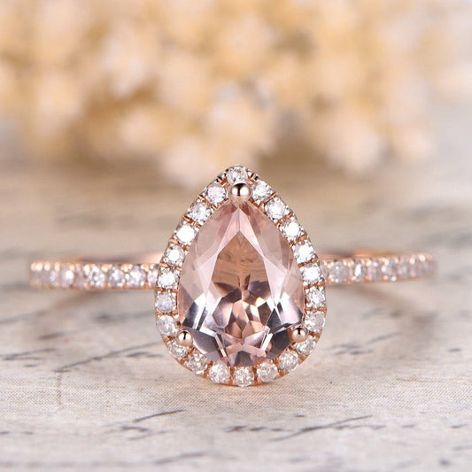 6x8mm-pear-cut-morganite-engagement-ring-14k-rose-gold-pave-diamond-band-halo-design