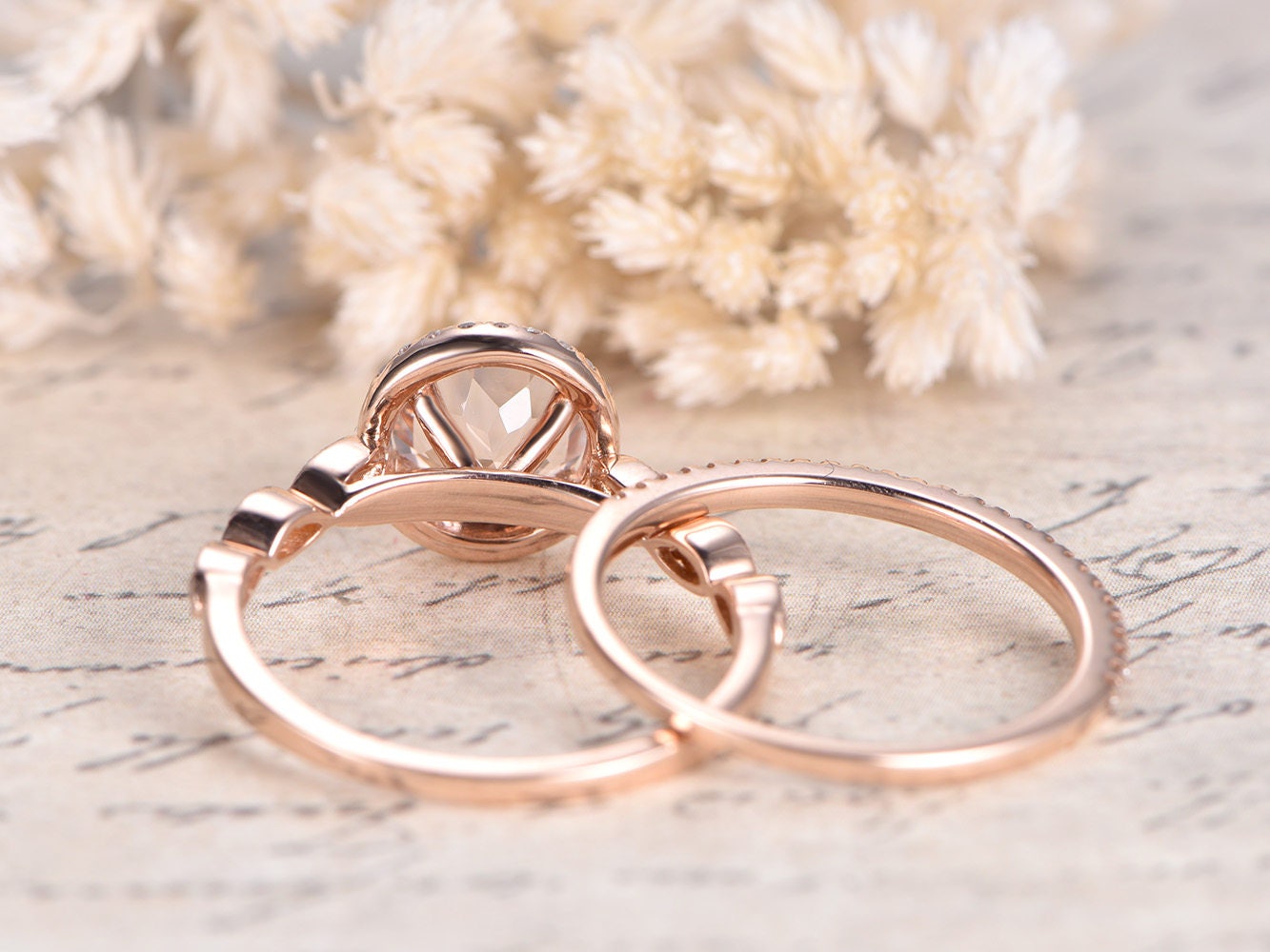 7mm-round-cut-morganite-engagement-ring-set-2pcs-diamond-halo-art-deco-band-thin-matching-band