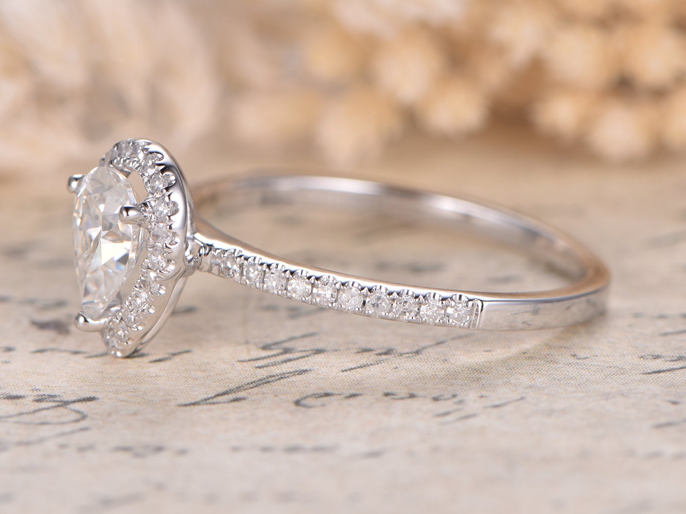 5x7mm-pear-cut-moissanite-engagement-ring-14k-white-gold-diamond-halo-half-eternity