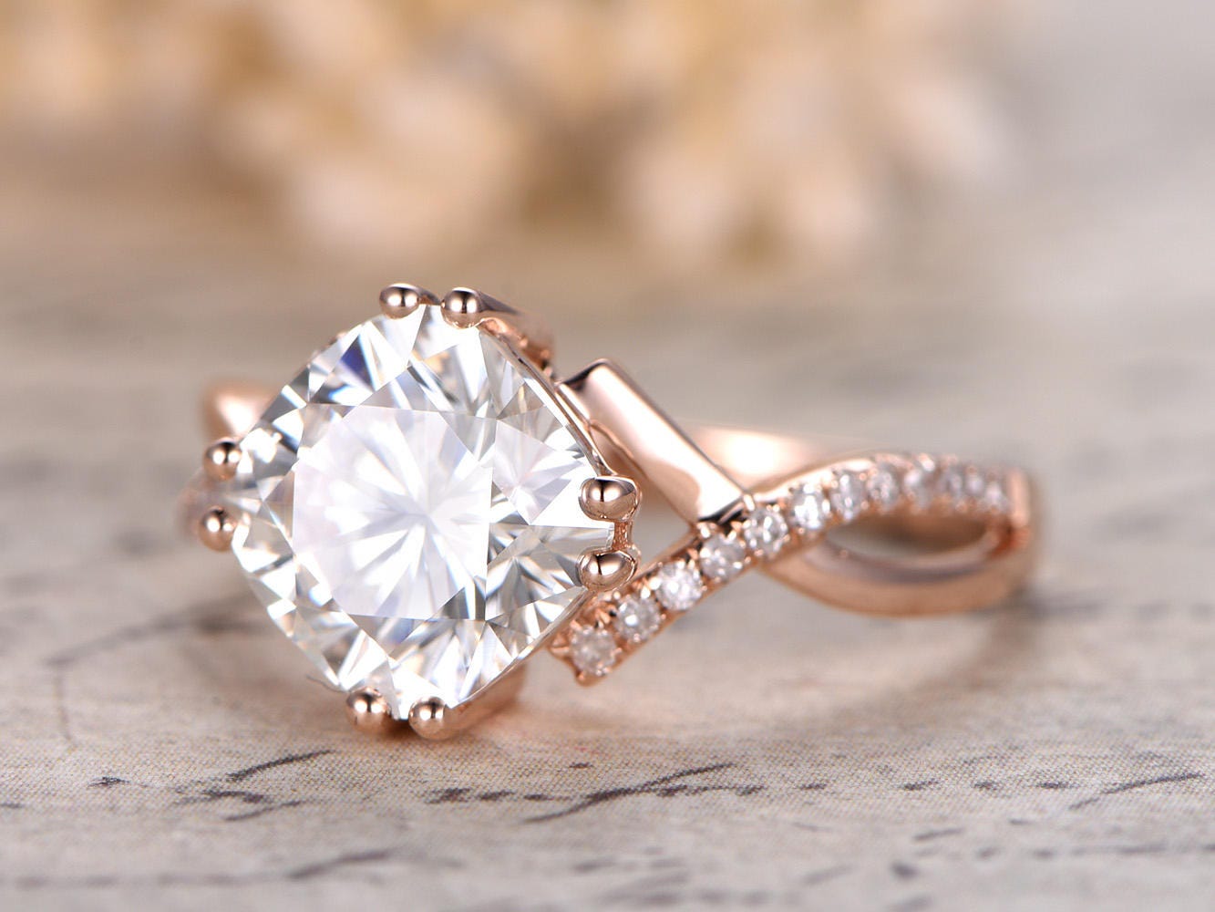 8mm-cushion-cut-moissanite-engagement-ring-14k-rose-gold-infinity-diamond-ring-twist-design