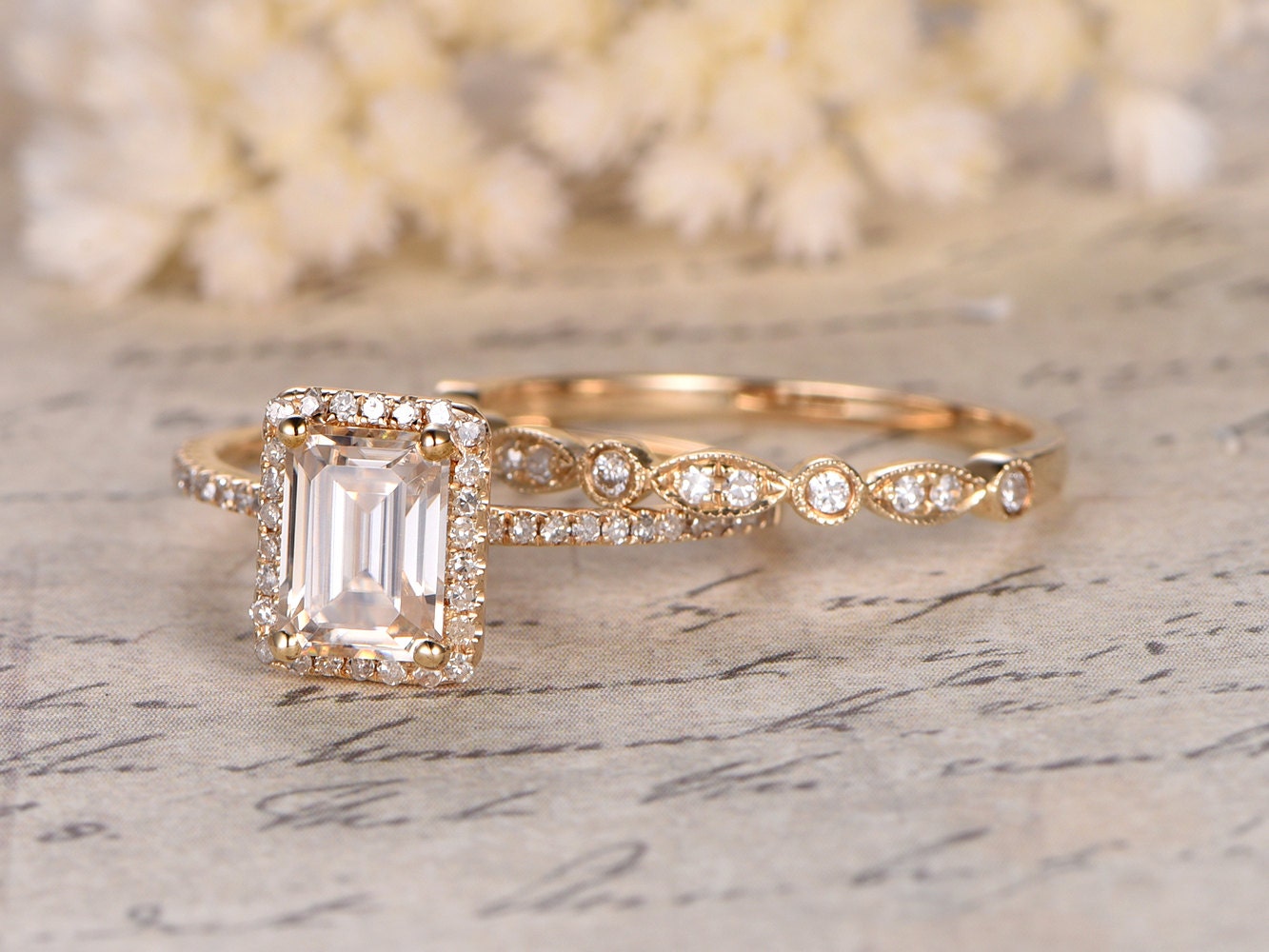 6x8mm-emerald-cut-moissanite-engagement-ring-set-2pcs-14k-yellow-gold-halo-diamond-band-art-deco-matching-band