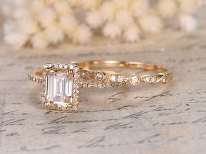 6x8mm-emerald-cut-moissanite-engagement-ring-set-2pcs-14k-yellow-gold-halo-diamond-band-art-deco-matching-band