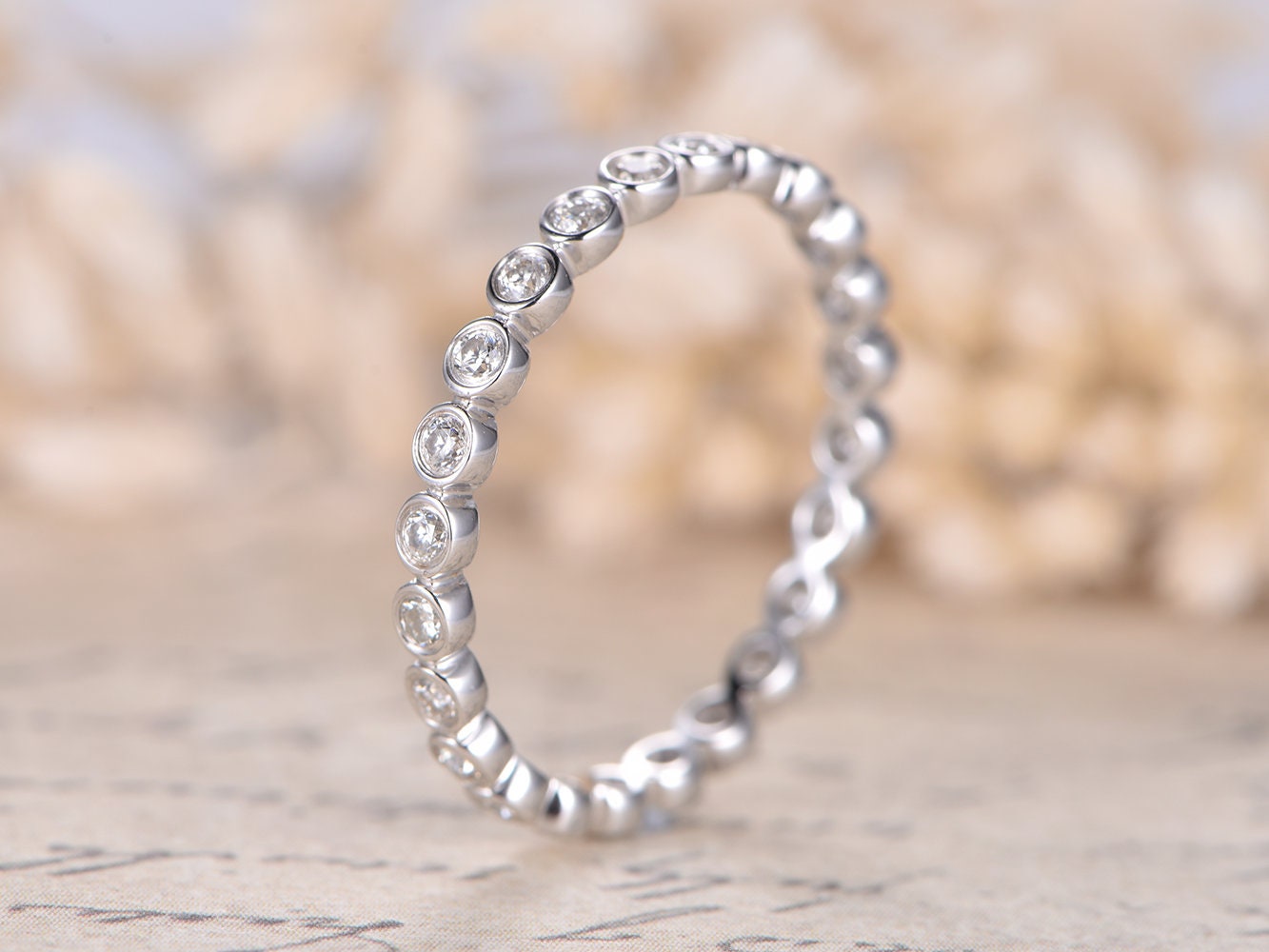 Свадебное кольцо SI Diamonds из белого золота 14K с бриллиантами, обручальное кольцо с бриллиантами, кольцо «Вечность» с бриллиантами, женское обручальное кольцо с бриллиантами.