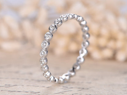 Свадебное кольцо SI Diamonds из белого золота 14K с бриллиантами, обручальное кольцо с бриллиантами, кольцо «Вечность» с бриллиантами, женское обручальное кольцо с бриллиантами.