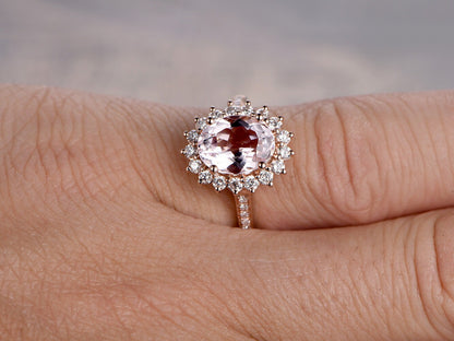 7x9mm-oval-cut-morganite-engagement-ring-14k-rose-gold-halo-diamond-band-floral-design