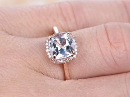 8mm-cushion-cut-aquamarine-engagement-ring-14k-rose-gold-diamond-halo-plain-band-design-march-birthstone