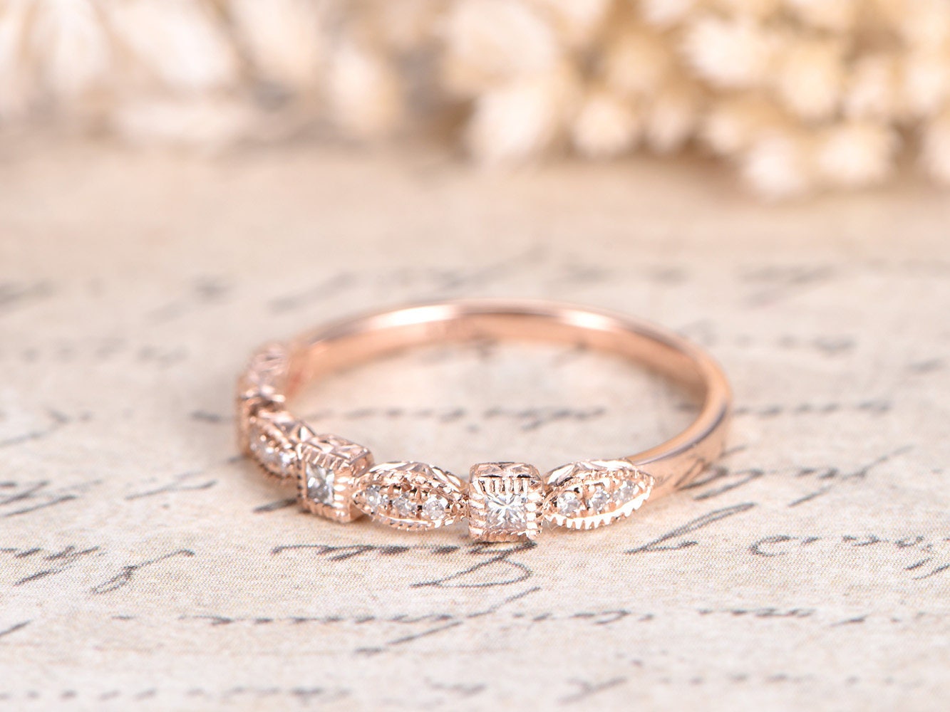 natural-diamond-wedding-band-14k-rose-gold-anniversary-ring-half-eternity-ring-art-deco-antique-stackable-ring-half-eternity-diamond-ring