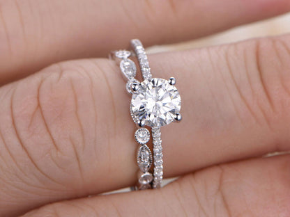 7mm-round-cut-moissanite-engagement-ring-set-2pcs-14k-white-gold-diamond-band-solitaire-full-eternity-art-deco-band