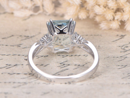 8x10mm-emerald-cut-aquamarine-engagement-ring-14k-white-gold-diamond-accent-plain-band