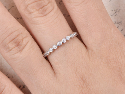 Свадебное кольцо SI Diamonds из белого золота 14K с бриллиантами, обручальное кольцо с бриллиантами, кольцо «Вечность» с бриллиантами, женское обручальное кольцо с бриллиантами.