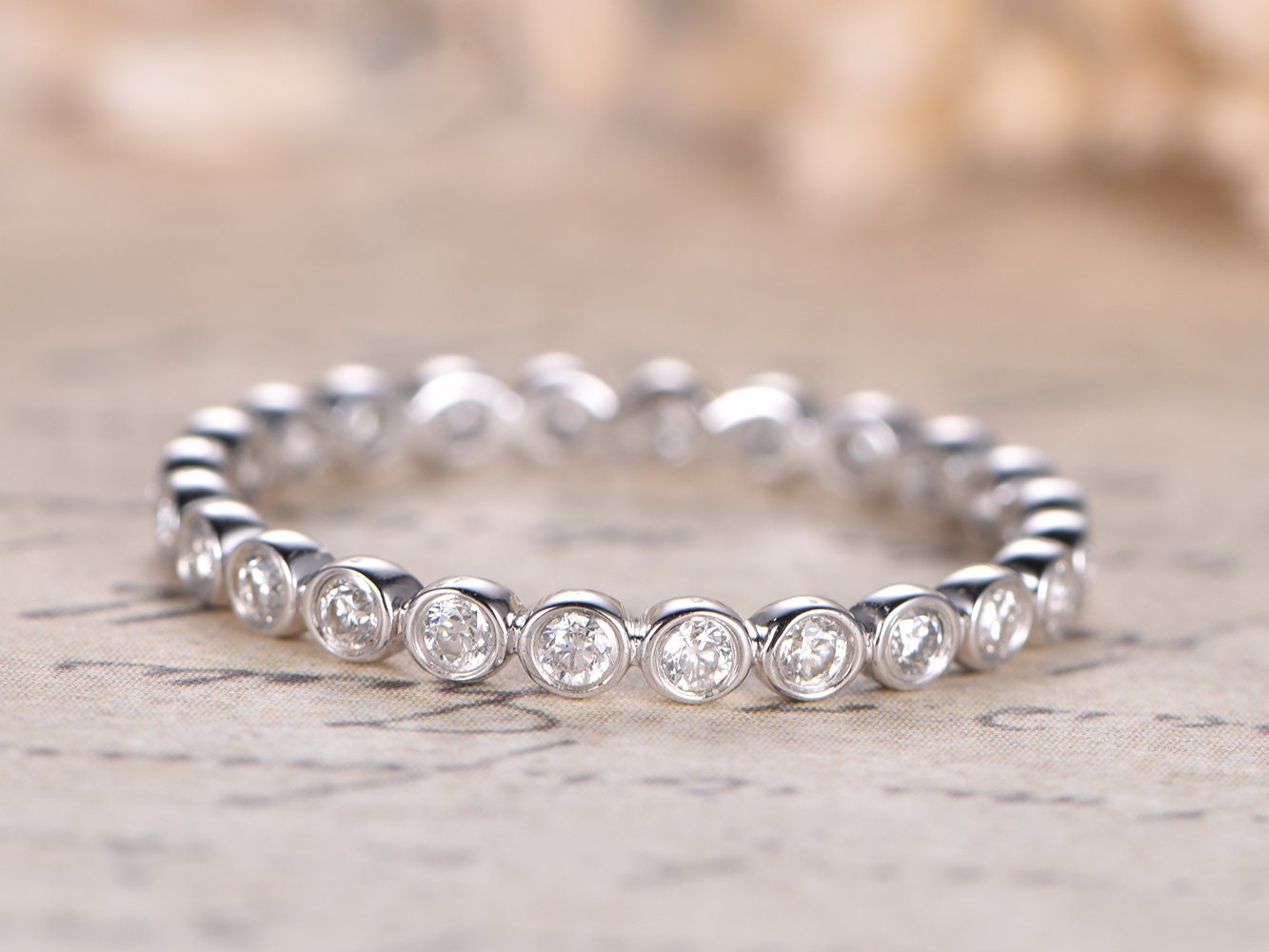 Свадебное кольцо SI Diamonds из белого золота 14K с бриллиантами, обручальное кольцо с бриллиантами, кольцо «Вечность» с бриллиантами, женское обручальное кольцо с бриллиантами.