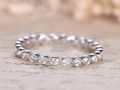 Свадебное кольцо SI Diamonds из белого золота 14K с бриллиантами, обручальное кольцо с бриллиантами, кольцо «Вечность» с бриллиантами, женское обручальное кольцо с бриллиантами.