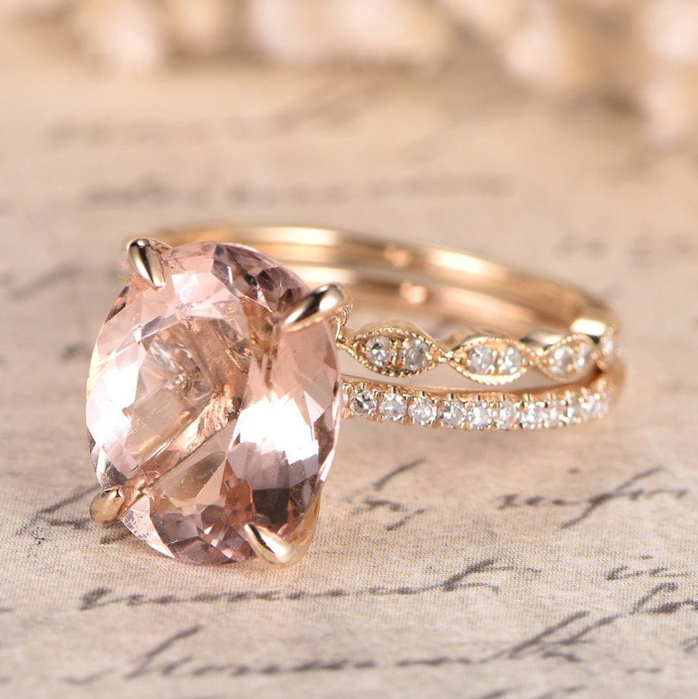 10x12-oval-cut-morganite-engagement-ring-set-2pcs-14k-rose-gold-diamond-art-deco-band-solitaire
