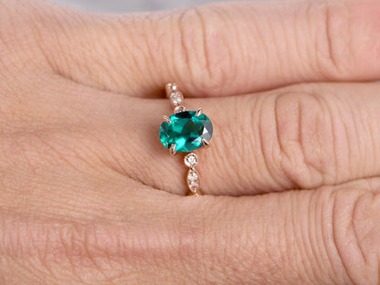 6x8mm-oval-cut-emerald-engagement-ring-14k-rose-gold-solitaire-diamond-art-deco-design