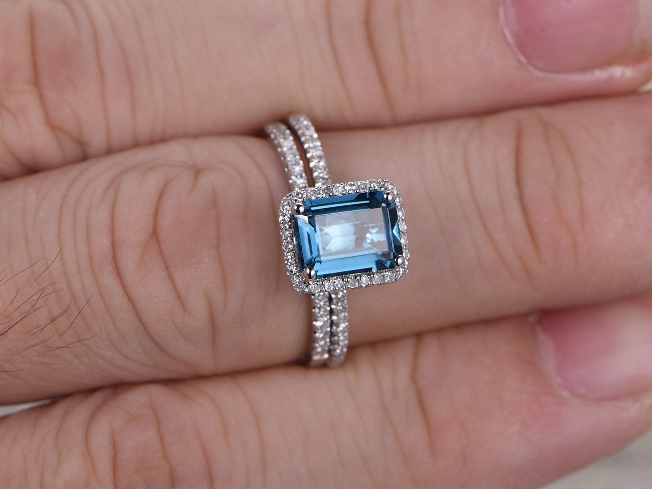 6x8mm-emerald-cut-topaz-engagement-ring-set-2pcs-solid-14k-white-gold-diamond-matching-band
