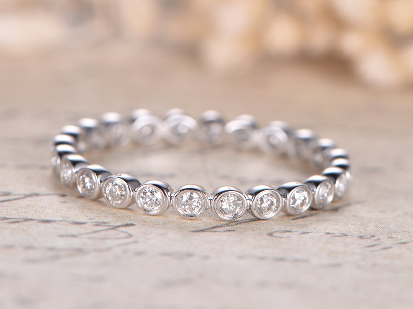 Свадебное кольцо SI Diamonds из белого золота 14K с бриллиантами, обручальное кольцо с бриллиантами, кольцо «Вечность» с бриллиантами, женское обручальное кольцо с бриллиантами.