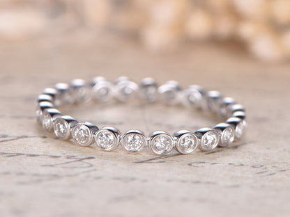 Свадебное кольцо SI Diamonds из белого золота 14K с бриллиантами, обручальное кольцо с бриллиантами, кольцо «Вечность» с бриллиантами, женское обручальное кольцо с бриллиантами.
