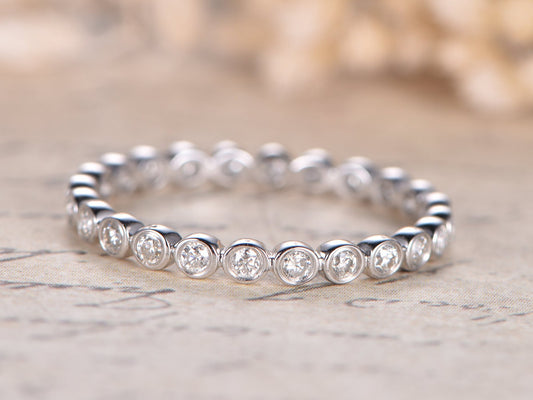 Alliance SI Diamonds en or blanc 14 carats, bague de fiançailles en diamant, alliance sertie de diamants, alliance sertie de diamants, alliance pour femme